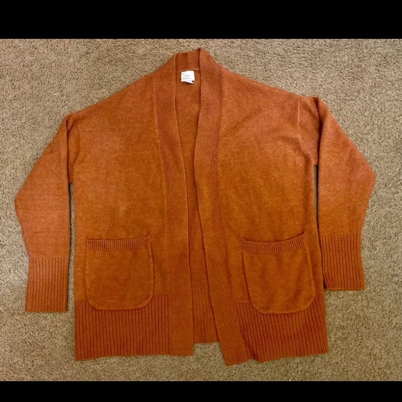 a new day Rust Orange Open Front Cardigan Sweater - Picture 7 of 7